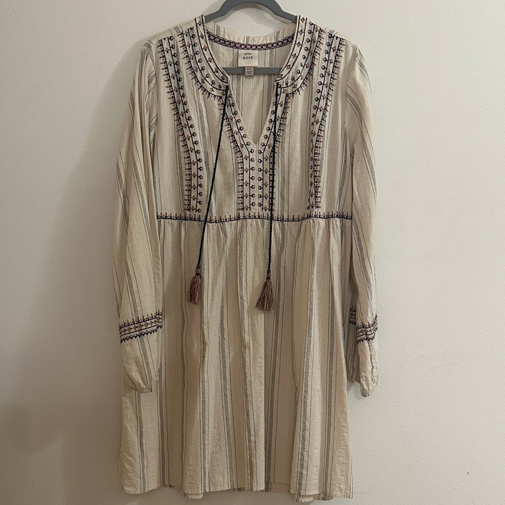 Knox Rose Cream Embroidered Long Sleeve Dress